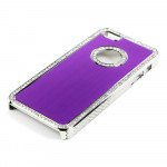Wholesale iPhone 5 5S  Aluminum Diamond Chrome Case (Purple)